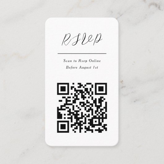 QR-code Online Foto Rsvp Response Kaart Visitekaartje (Voorkant)