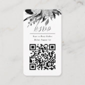 QR Code Online Foto Zwart Bloemen Website Informatiekaartje (Voorkant)