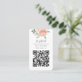 QR Code Online Photo Floral Rsvp Response Card Visitekaartje (Staand voorkant)