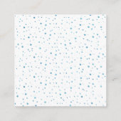 QR-code online RSVP blauwe confetti bruiloft Informatiekaartje (Achterkant)