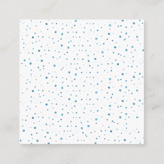 QR-code online RSVP blauwe confetti bruiloft Informatiekaartje (Achterkant)