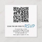 QR-code online RSVP blauwe confetti bruiloft Informatiekaartje (Voorkant)