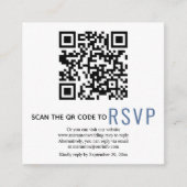 QR-code online RSVP blauwe trouwbehuizing Kaart (Voorkant)