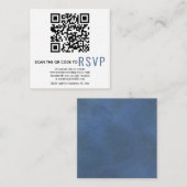 QR-code online RSVP blauwe trouwbehuizing Kaart (Voorkant / Achterkant)