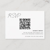 QR Code Online RSVP Card Weddenschap invoegen Informatiekaartje (Voorkant)