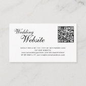 QR code online RSVP classic script website wedding Informatiekaartje (Voorkant)