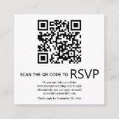 QR-code online RSVP foto zwart-wit bruiloft Informatiekaartje (Voorkant)