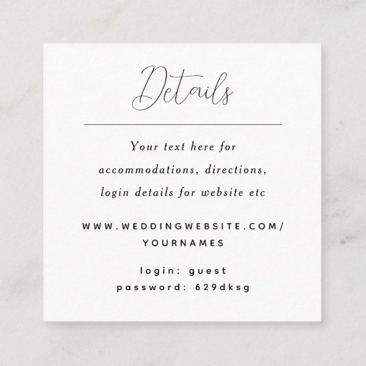 QR-code Online Rsvp - Gegevens Informatiekaartje (Achterkant)