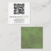 QR-code online RSVP green bruiloft Enclosure Kaart (Voorkant / Achterkant)