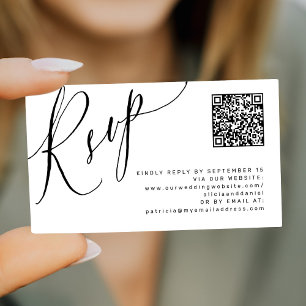 QR-code online RSVP kalligrafie bruiloft website Informatiekaartje