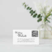 QR-code online RSVP klassieke script website bruil Informatiekaartje (Staand voorkant)