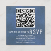 QR-code online RSVP met blauwe bruiloft Informatiekaartje (Voorkant)