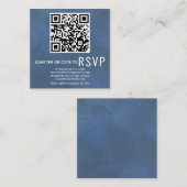 QR-code online RSVP met blauwe bruiloft Informatiekaartje (Voorkant / Achterkant)