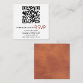 QR-code online RSVP met terracotta bruiloft Informatiekaartje (Voorkant / Achterkant)