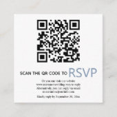 QR-code online RSVP modern dusty blue bruiloft Enc Informatiekaartje (Voorkant)