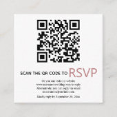 QR-code online RSVP modern dusty roos bruiloft Informatiekaartje (Voorkant)