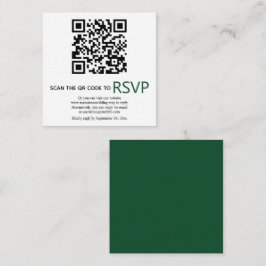 QR-code online RSVP modern emerald green bruiloft Informatiekaartje