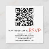 QR-code online RSVP modern levend koraal huwelijk Informatiekaartje (Voorkant)