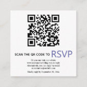 QR-code online RSVP modern periwinkle blue bruilof Informatiekaartje (Voorkant)