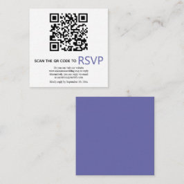 QR-code online RSVP modern periwinkle blue bruilof Informatiekaartje