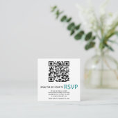 QR-code online RSVP moderne blauwgroen blauwe brui Informatiekaartje (Staand voorkant)