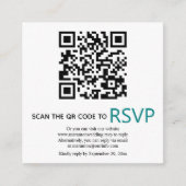 QR-code online RSVP moderne blauwgroen blauwe brui Informatiekaartje (Voorkant)