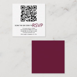 QR-code online RSVP moderne bruine bruiloft Informatiekaartje