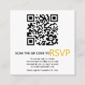 QR-code online RSVP moderne gele bruiloft Informatiekaartje (Voorkant)