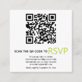 QR-code online RSVP moderne lichtgroene bruiloft Informatiekaartje (Voorkant)