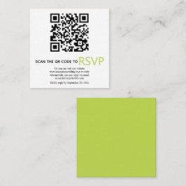 QR-code online RSVP moderne lichtgroene bruiloft Informatiekaartje