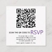 QR-code online RSVP moderne paarse bruiloft Enclos Informatiekaartje (Voorkant)