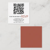 QR-code online RSVP moderne terracotta herfstbruil Informatiekaartje (Voorkant / Achterkant)