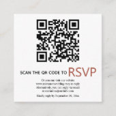 QR-code online RSVP moderne terracotta herfsttrouw Informatiekaartje (Voorkant)