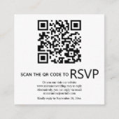 QR-code online RSVP moderne zwarte witte bruiloft Informatiekaartje (Voorkant)