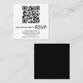 QR-code online RSVP moderne zwarte witte bruiloft Informatiekaartje
