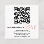 QR-code online RSVP roze trouwbehuizing Kaart (Voorkant)