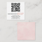 QR-code online RSVP roze trouwbehuizing Kaart (Voorkant / Achterkant)