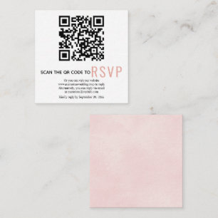 QR-code online RSVP roze trouwbehuizing Kaart
