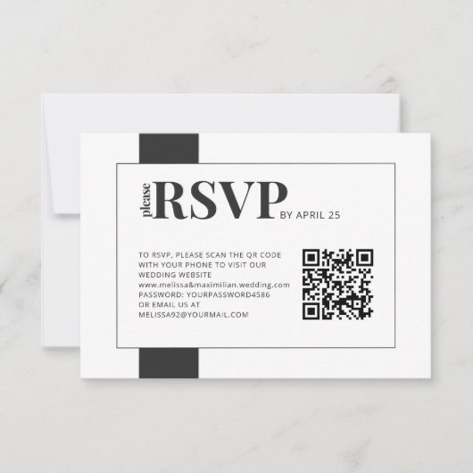QR Code online RSVP vettige minimale bruiloft (Voorkant)