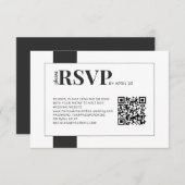 QR Code online RSVP vettige minimale bruiloft (Voorkant / Achterkant)