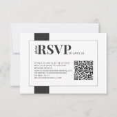 QR Code online RSVP vettige minimale bruiloft Kaartje (Voorkant)