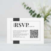 QR Code online RSVP vettige minimale bruiloft Kaartje (Staand voorkant)