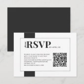 QR Code online RSVP vettige minimale bruiloft Kaartje (Voorkant / Achterkant)