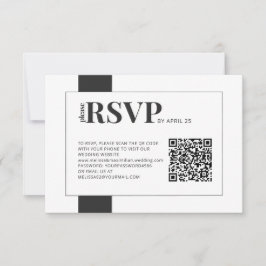 QR Code online RSVP vettige minimale bruiloft Kaartje