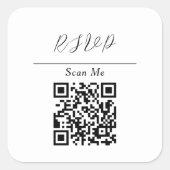 QR-code Online Rsvp Vierkante Sticker (Voorkant)