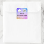 Qr-code Online winkelprogramma's Logo Glitter Vierkante Sticker (Tas)