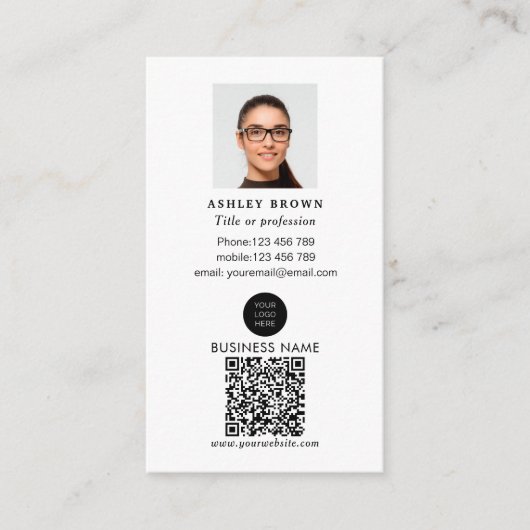 QR-code onroerend goed professionele eenvoudige fo Visitekaartje (Voorkant)