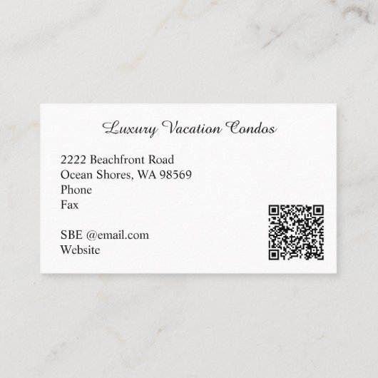 QR-code Onroerend-goedmonogram Oranje zonneschijn Visitekaartje (Achterkant)