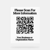 QR-code ontwerp informatie Acryl Bord (Voorkant)