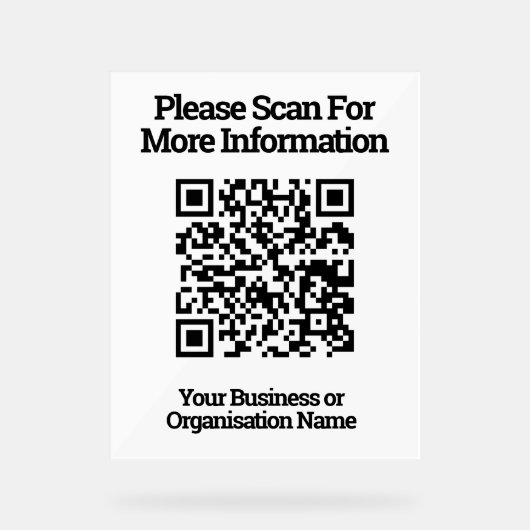QR-code ontwerp informatie Acryl Bord (Voorkant)